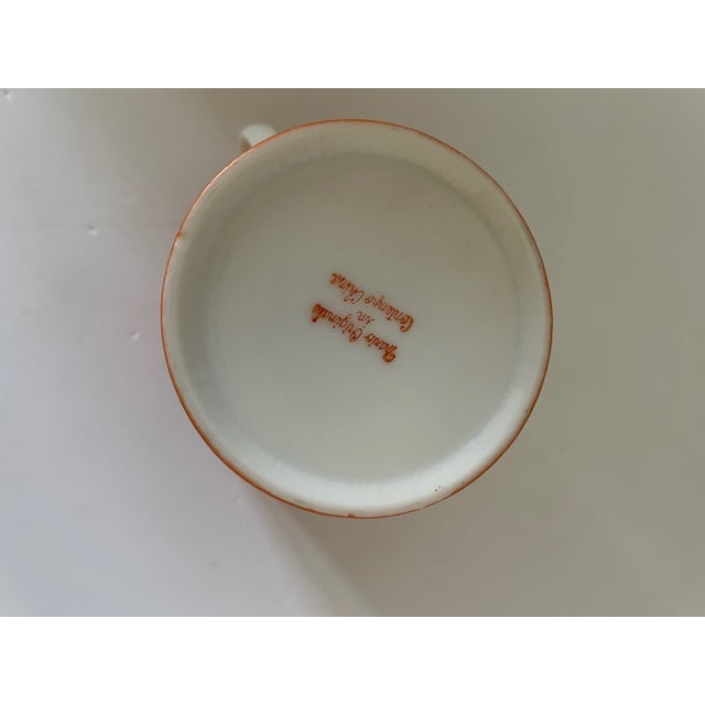 1950s Mid-Century Jonas Roberts for Mario Originals in Contempo China Orange & White Playing Card Snack Plates With Cups Set- 10 Pieces For Sale - Image 9 of 9