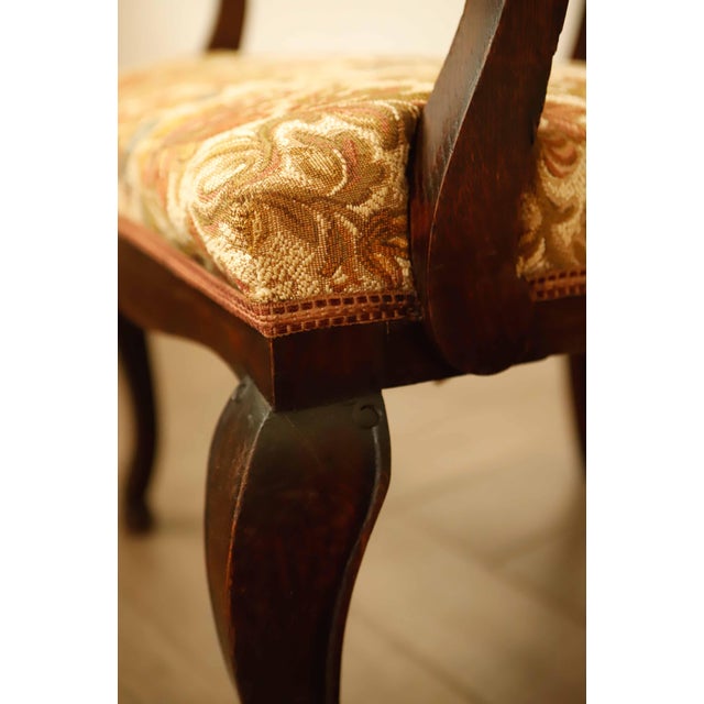 Antique Queen Anne Revival Carver Armchair with Floral Tapestry Upholstery, 1890s For Sale - Image 17 of 18
