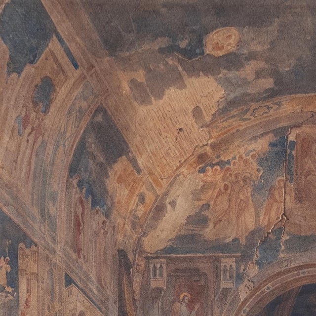 Tan 'Scrovegni Chapel' by Carl Frederich Heinrich Werner, 1855, Giotto, Arena Chapel, Padua, Leipzig Academy For Sale - Image 8 of 10