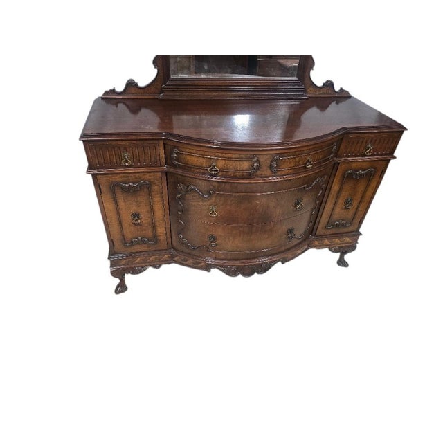 Vintage French Provincial Serpentine Vanity Dresser With Mirror For Sale - Image 6 of 7