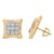 Contemporary 10K Yellow Gold Plated .925 Sterling Silver 1/4 Cttw Diamond Textured Halo Stud Earrings For Sale - Image 3 of 5