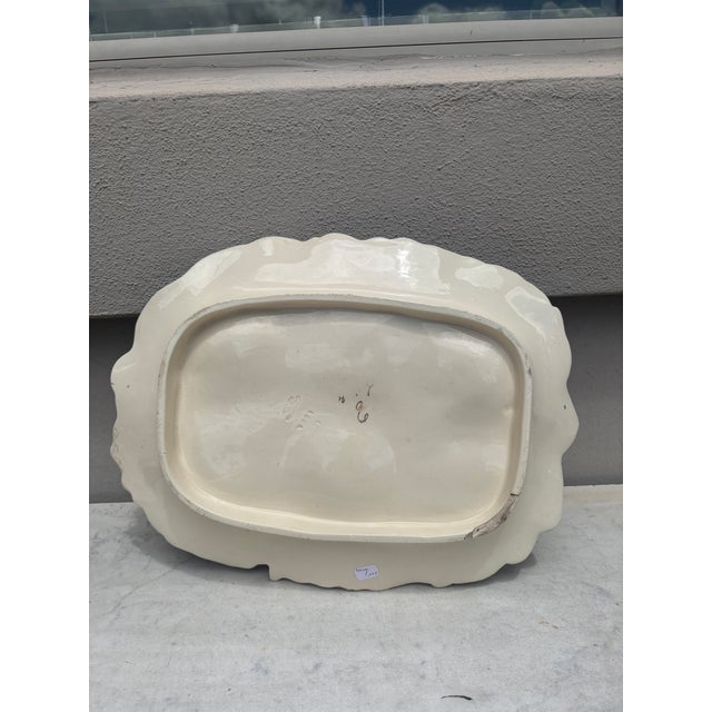 Light Green 19th Century Rare Majolica Artichoke Platter Longchamp For Sale - Image 8 of 8