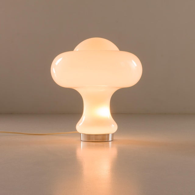 Mushroom Lamp in White Opaline Glass from Peill & Putzler, 1960s For Sale - Image 4 of 8