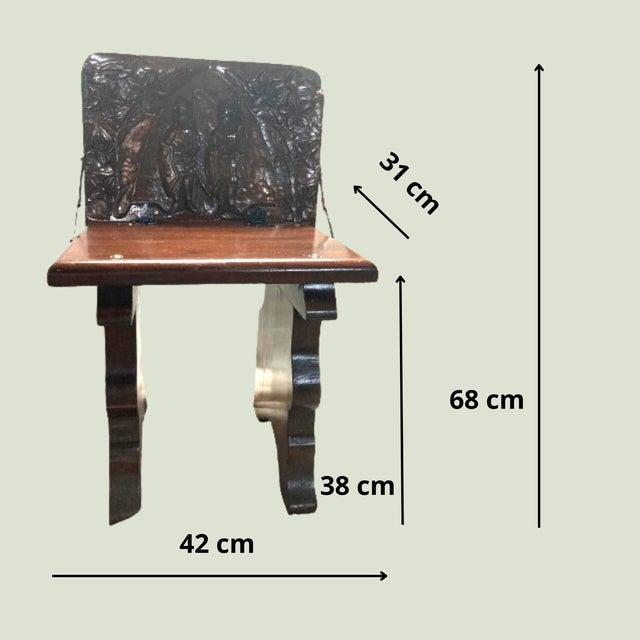 Walnut Chess Table With Hand-Carved Figures. Spain, 1960s For Sale - Image 11 of 12