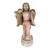 Vintage Hand Carved Wooden Stnading Angel Playing Lyre Instrument Sculpture For Sale