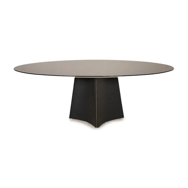 Beige Black Glass Dining Table by Matteo Grassi For Sale - Image 8 of 8
