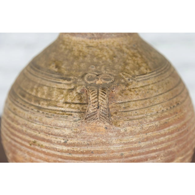 18th Century 18th Century Chinese Qing Dynasty Terracotta Concentric Line Water Vessel For Sale - Image 5 of 13