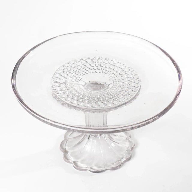 Mid 19th Century American Pressed Flint Glass Pastry Stand For Sale In Chicago - Image 6 of 6