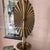 1960s 1960s Monumental unlacquered brass Holzheimer lamp with shield shade // Hollywood regency brass lamp // midcentury lamp // glamorous //accent lamp For Sale - Image 5 of 10