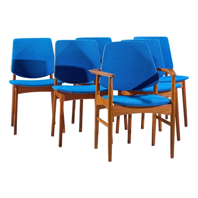 Arne Vodder for Bovirke Mid Century Danish Teak Dining Chairs - Set of 6 For Sale