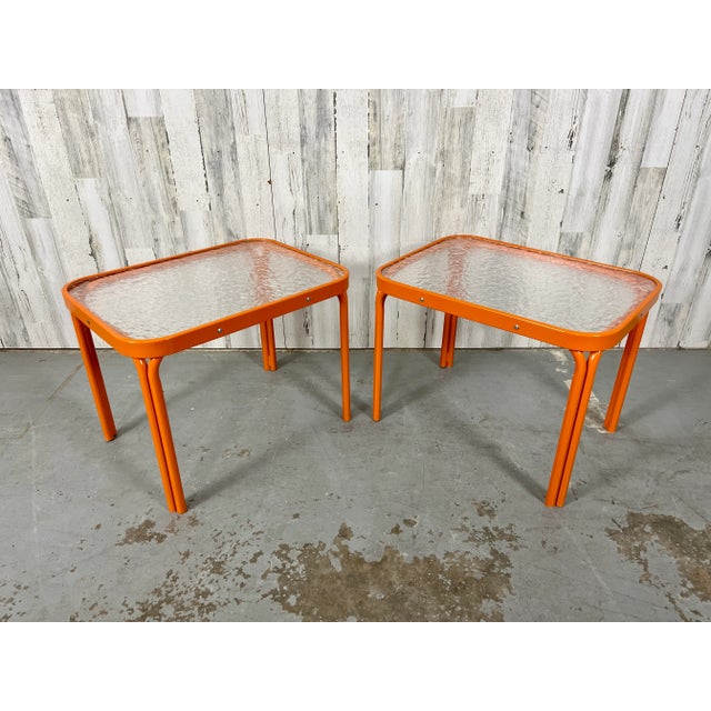 1960s Brown Jordan "Tamiami" Style Side Tables - Set of 2, Attributed For Sale - Image 10 of 12