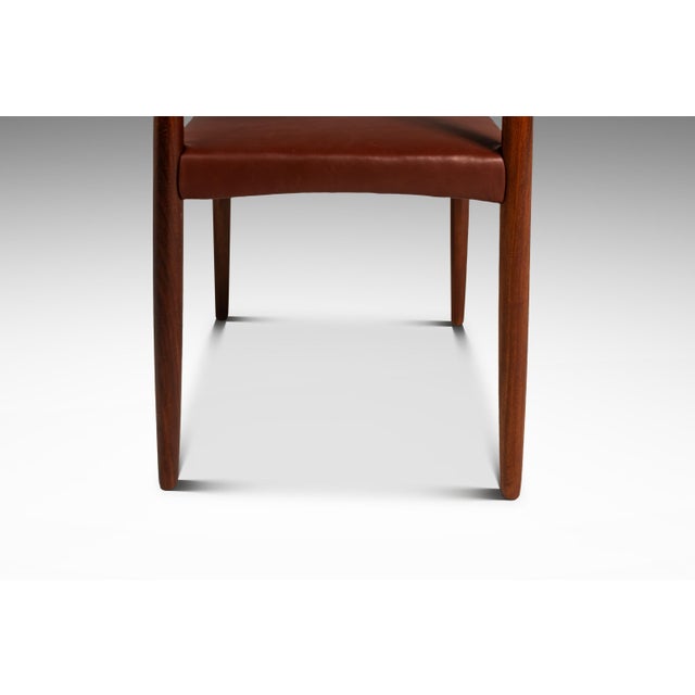 Brown Mid-Century Danish Modern Side / Dining Chair in Teak & Leather Attributed to Poul Volther for Frem Røjle, Denmark, C. 1970s For Sale - Image 8 of 18