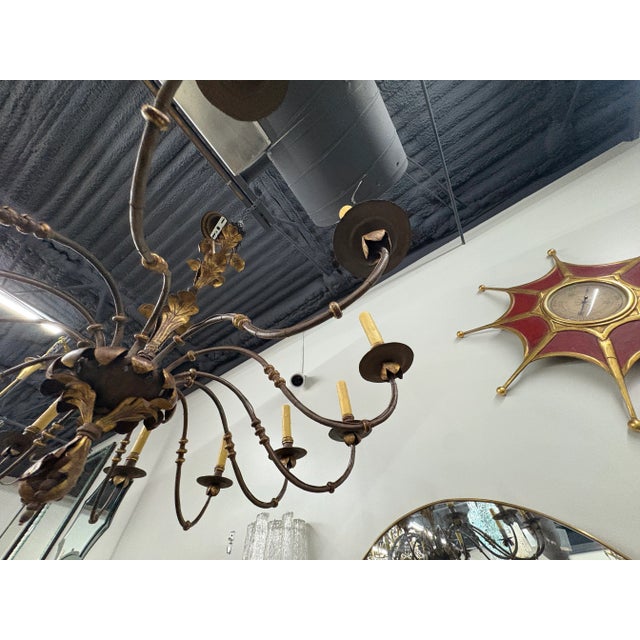 Brown 16th Century Italian Wrought Iron Chandelier For Sale - Image 8 of 17