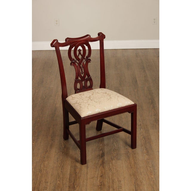 Chippendale Chippendale Style Set Of Four Carved Mahogany Dining Chairs For Sale - Image 3 of 12