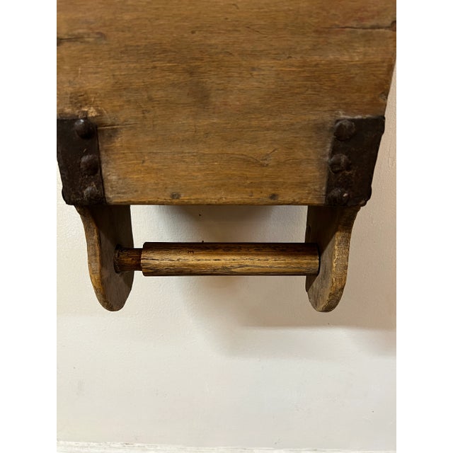 Brown Late 19th Century Rustic Farmhouse Chinese Utensil Holder With Towel Rack For Sale - Image 8 of 9