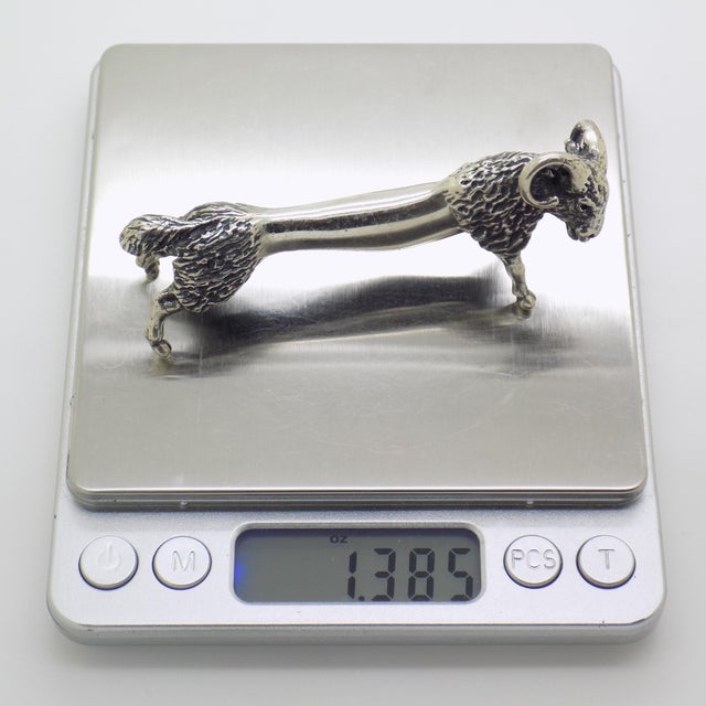 Vintage Italian Handmade Genuine Sterling Silver 925 Ram / Aries Shaped Spoon Rest For Sale - Image 10 of 11