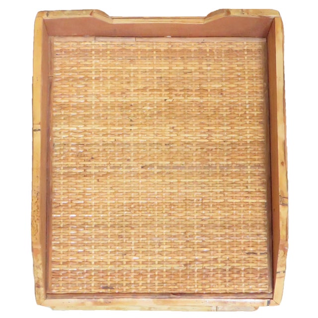 Contemporary Bamboo / Woven Cane Tiered Trays For Sale - Image 3 of 5