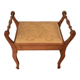 1930s Vintage Wood Bench With Storage For Sale