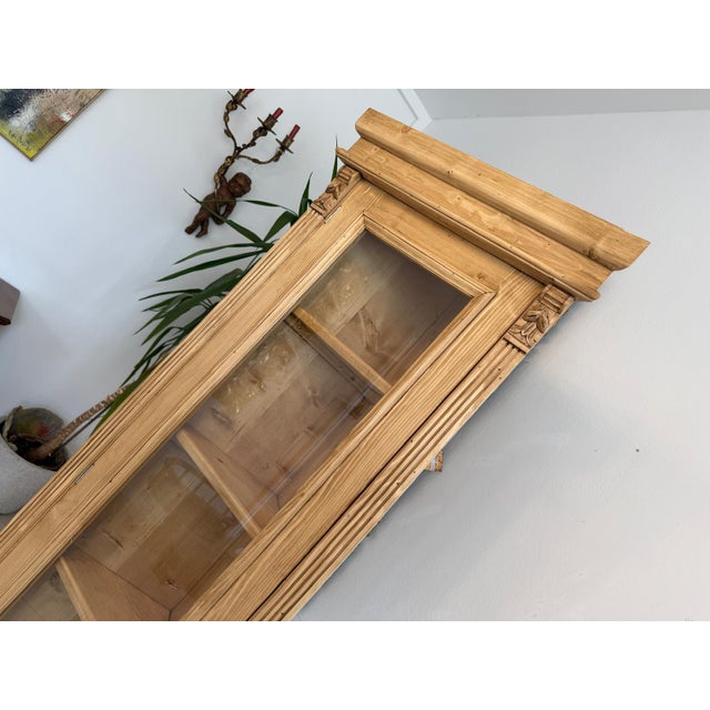 Corner Display Cabinet in Natural Wood and Softwood For Sale - Image 6 of 11