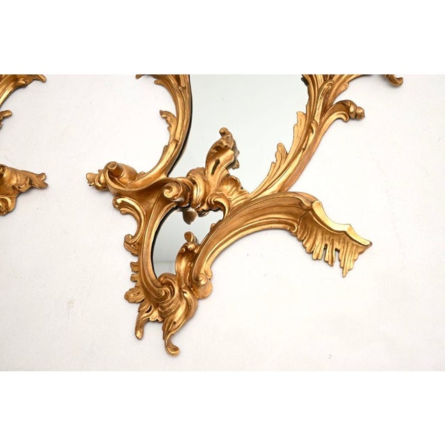 Antique French Carved Gilt Wood Mirrors, 1850, Set of 2 For Sale - Image 9 of 11