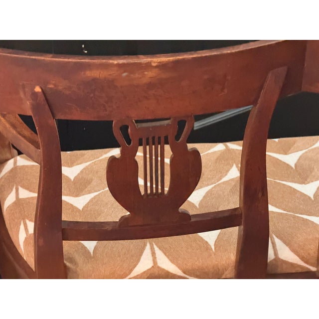 19th Century French Walnut Settee With Carved Lyre Splats For Sale - Image 11 of 11