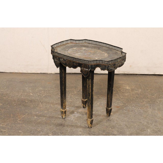 Antique Italian Painted Tray Top Side Table For Sale In Atlanta - Image 6 of 10