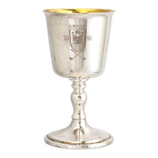 1891 English Golf Trophy Goblet For Sale