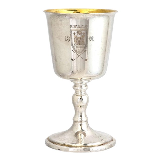 1891 English Golf Trophy Goblet For Sale