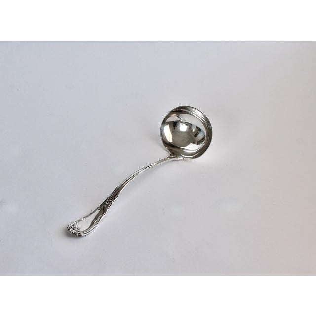 Reed & Barton 1900s Reed & Barton Art Nouveau Pat Sep. 20 1904. Silverplated Ladle 12" Ernest Meyers For Sale - Image 4 of 17