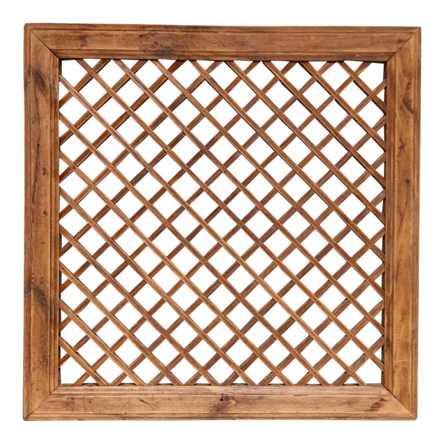 Diamond Rustic Wood Lattice Window For Sale