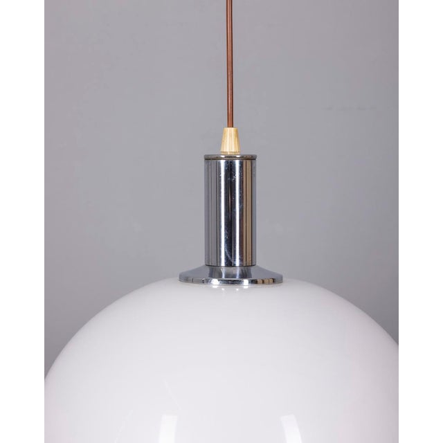 Vintage Italian White Plastic Pendant Lamp, 1970s For Sale - Image 3 of 7