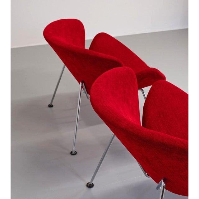 Metal Vintage Orange Slice Chairs by Pierre Paulin for Artifort, 1970s, Set of 2 For Sale - Image 7 of 18