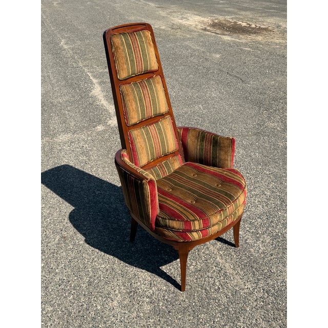 Mid-Century Modern Highback Slipper Chairs, C. 1960's For Sale - Image 3 of 12