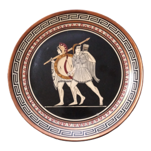 Gorgeous Enamel on Copper Made in Greece Hand Painted Plate