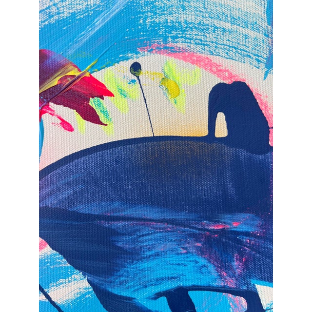 Textile "Blue Dream" Contemporary Original Abstract Acrylic Painting by Amy Smith For Sale - Image 7 of 9