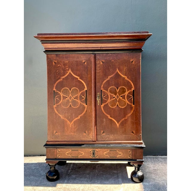Vintage Dutch Inlay Cabinet For Sale - Image 10 of 12