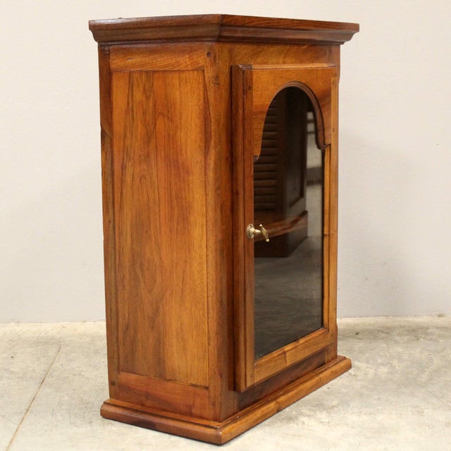 Wood Antique Walnut Wall Display Cabinet For Sale - Image 7 of 8