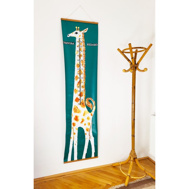 Mid-Century Modern Children's Height Chart with Giraffe, 1960s For Sale - Image 9 of 11