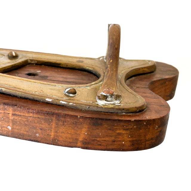 Art Nouveau Brass and Wood Coat Rack or Hanger, Germany, 1900s For Sale - Image 15 of 18