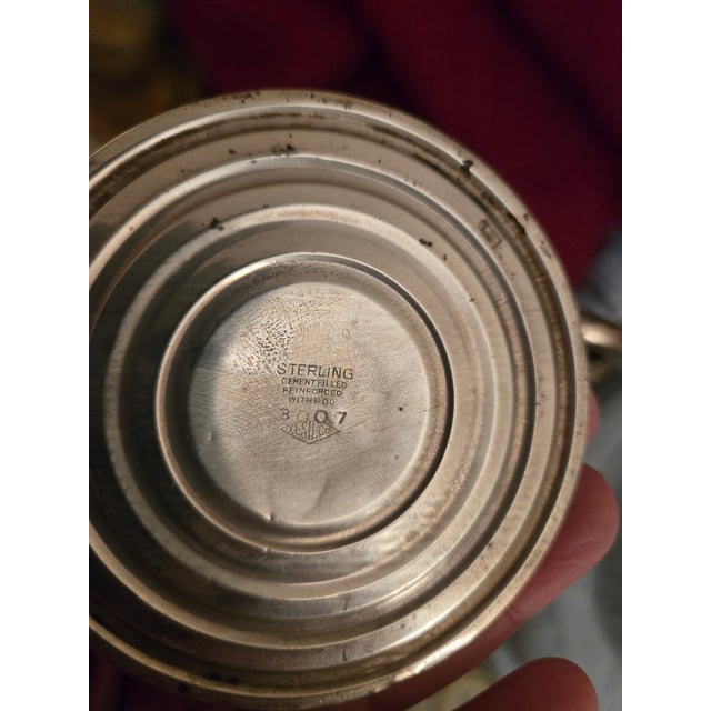 Traditional 1930s Sterling Triple Candelabra For Sale - Image 3 of 3