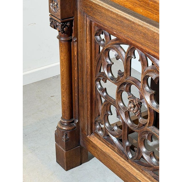 Carved Gothic Wooden Console Table, 1800s For Sale - Image 6 of 7