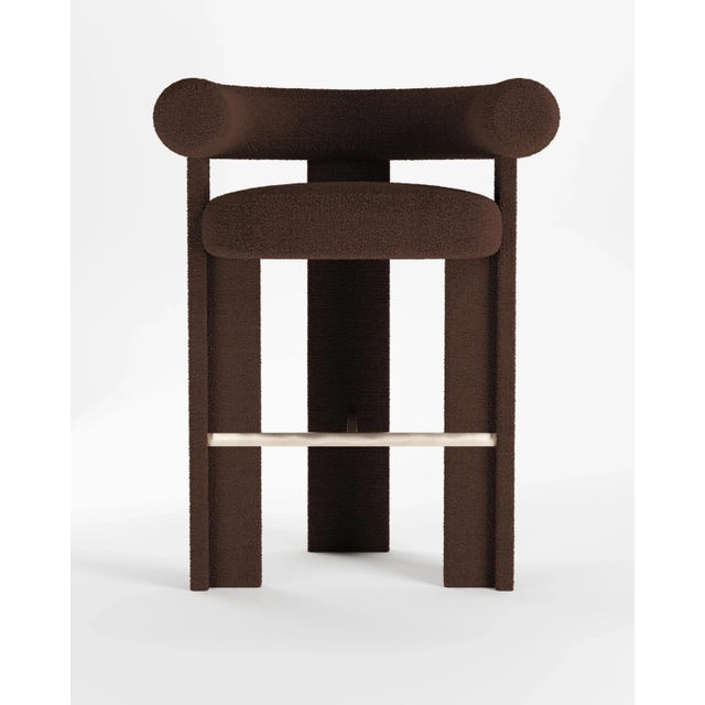 Not Yet Made - Made To Order Cassette Bar Chair in Bouclé Dark Brown by Alter Ego For Sale - Image 5 of 5