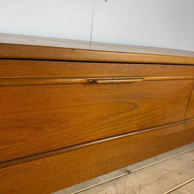 Low Teak Sideboard with Wheels – Denmark (1960s)