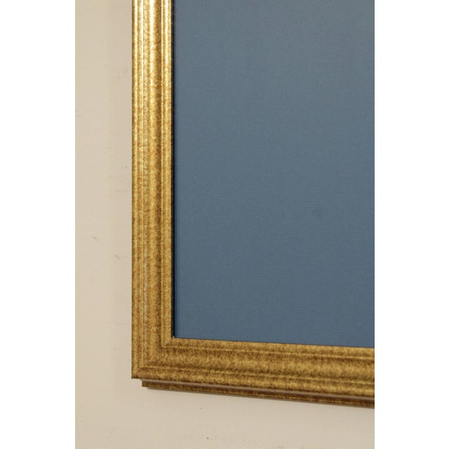 Late 20th Century Art Nouveau Style Stained Glass Window Art Print, Custom Framed For Sale - Image 5 of 13