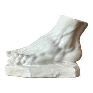 Vintage Boho Plaster Sculpture of Foot For Sale