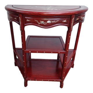 Early 20th Century Chinese Mother of Pearl Inlaid Rosewood Console Table For Sale