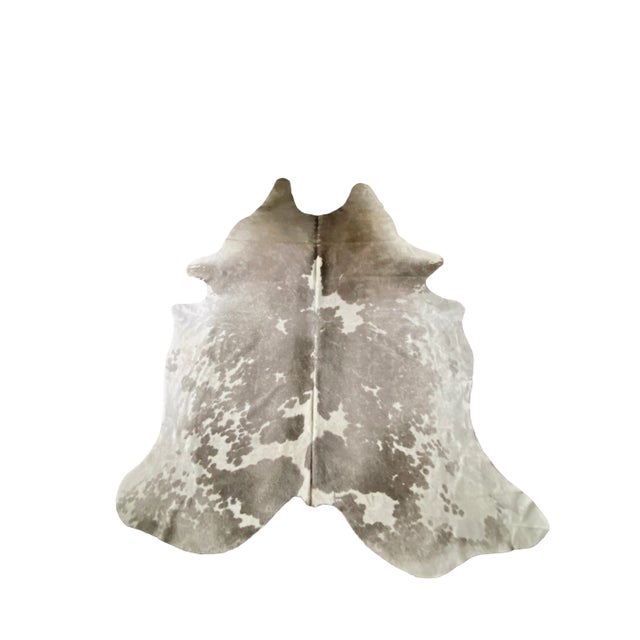 Natural Gray & White Brazilian Cowhide 75" X 93 For Sale - Image 4 of 7