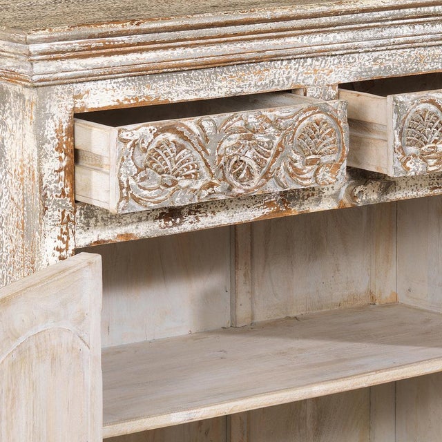 1940s Indian Cream Cabinet, 1940s For Sale - Image 5 of 11