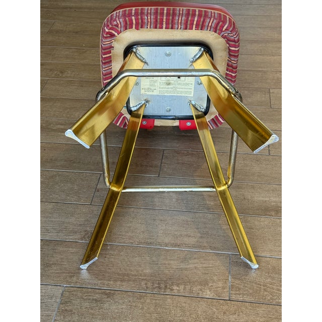 Red Pair of Vintage Late 90s Y2k Las Vegas Sahara Casino Chairs Bar Stools Man Cave For Sale - Image 8 of 10