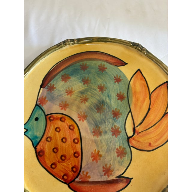 Pair of Vintage Italica Ars Hand-Painted Fish Plates – Italian Ceramic Art Pottery For Sale - Image 9 of 15